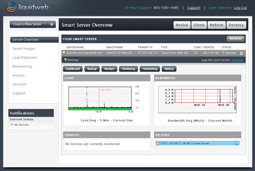 Liquid Web Dashboard